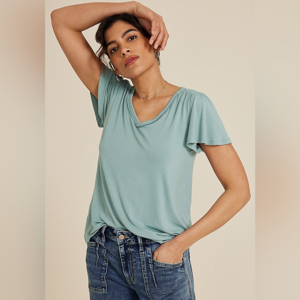 Maurices Soft Teal Short Sleeve Top